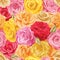 Seamless vector pattern background with flowers roses