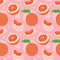 Seamless vector pattern background of grapefruits