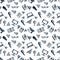 Seamless vector pattern, background notebooks, pens, pencils, glasses and books on the white backdrop.