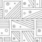 Seamless vector pattern. Black and white geometrical hand drawn background with rectangles, squares, dots. Print for background, w