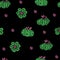 Seamless vector pattern with cactus peyote