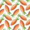 Seamless vector pattern with carrot on white background