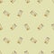 Seamless vector pattern. Chaotic background with gold sandglasses on the beige backdrop