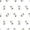 Seamless vector pattern. Chaotic background with grey sandglasses on the white backdrop