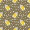 Seamless vector pattern with closeup beer glasses and bubbles on the brown background