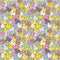 Seamless vector pattern with colorful baby ducks