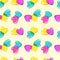 Seamless vector pattern with colorful candy hearts