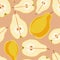 Seamless vector pattern with colorful pears