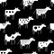 Seamless vector pattern with cows. Can be use for packaging, wrapping design for natural product, cards and banners