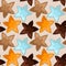 Seamless vector pattern with cozy colored stars