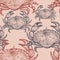 Seamless vector pattern with crabs.