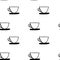 Seamless vector pattern cup and saucer. coffee tea