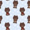 Seamless vector pattern with cute bears