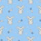 Seamless vector pattern with cute bunnies and carrots