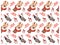 Seamless vector pattern Cute french bulldog puppy and corgi with deer horns and with red scarves. New Year wallpaper