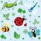 Seamless vector pattern with cute insects