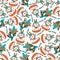 Seamless vector pattern with cute little monkey skydiver, Design concept for kids textile print, nursery wallpaper, wrapping paper