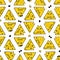 Seamless vector pattern with cute triangular cats. Great for textile, wrapping, scrapbook, packaging