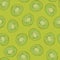 Seamless vector pattern with embroidered kiwi fruits.