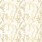 Seamless Vector Pattern of Faux Gold Foil Christmas Holiday Florals