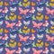 Seamless vector pattern with flat Butterfly for girls