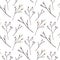 Seamless vector pattern with flowering twigs. Elegant grassy print on the fabric.