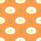 Seamless vector pattern fried eggs, cute