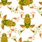 Seamless vector pattern with frogs.