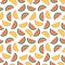 Seamless vector pattern, fruits bright chaotic background with watermelons and melons, on the white backdrop