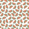 Seamless vector pattern, fruits bright chaotic background with watermelons, on the white backdrop