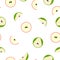 Seamless vector pattern with geometric simple fruits.