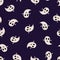Seamless vector pattern halloween cream white cute ghosts on dark purple, textile, scrapbook