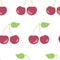 Seamless vector pattern hand drawn cherries