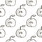 Seamless vector pattern with hand drawn fruits. Background with apples.