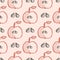 Seamless vector pattern with hand drawn fruits. Background with apples