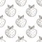 Seamless vector pattern with hand drawn fruits. Background with strawberries.