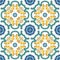 Seamless vector pattern with hand drawn traditional motifs of southern italy ceramics