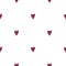 Seamless vector pattern: handmade staggered isolated hearts