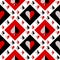 Seamless vector pattern with icons of playing cards. Black, red and white repeating background.