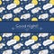 Seamless vector pattern with images cute sheep on