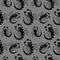 Seamless vector pattern with insects, dark chaotic background with closeup scorpions