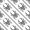 Seamless vector pattern with insects, symmetrical background with decorative black closeup spiders,