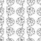 Seamless vector pattern with insects, symmetrical black and white background with ladybugs and snails