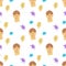 Seamless vector pattern with LGBTQ on isolated hand drawn background.Pride,homosexual,rainbow