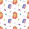 Seamless vector pattern with LGBTQ on isolated hand drawn background.Pride,homosexual,rainbow