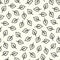 Seamless vector pattern made of tiny black leaves