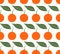 Seamless vector pattern with mandarins on white background