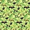 Seamless vector pattern with olive black and green. Mix of olives. Wallpaper pattern, beautiful packaging, kitchen print