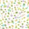 Seamless vector pattern with olive flowers on a lilac background. Texture for baby print, postcard, wallpaper, wrapping