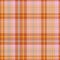 Seamless vector pattern in orange and lavender buffalo plaid.Autumn classic linen print